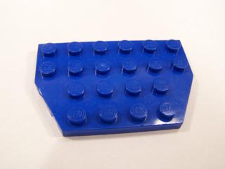Lego Klín, placaté 4 × 6 modrá, snížené rohy