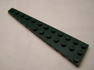 Lego Klín placatý 12 × 3 levý tmavě zelená