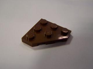 Lego Klín placatý 3 × 3 zkosený roh hnědá