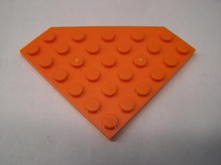 Lego Klín placatý 6 × 6 zkosený roh oranžová