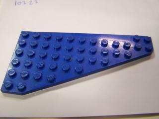 Lego Klín placatý 7 × 12 levý křídlo modrá