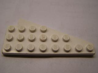 Lego Klín placatý 8 × 4 levý křídlo bílá