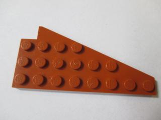Lego Klín placatý 8 × 4 levý křídlo tmavě oranžová