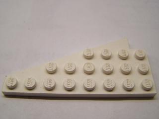 Lego Klín placatý 8 × 4 pravý křídlo bílá