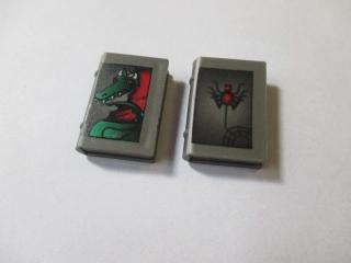 Lego Knížka 2 × 3 s vzorem draka a pavouka tmavě šedá