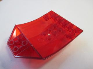 lego kokpit zakřivený 8 × 6 × 2 průhledná červená