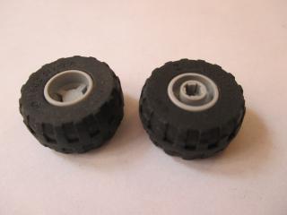 Lego Kolo 11,5 mm × 12mm s pneumatika 24 × 12 balón světle modrošedá