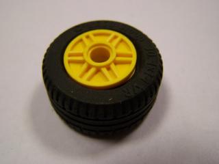 Lego Kolo 18mm × 14 mm paprsky černá pneumatika 30,4 × 14 žlutá