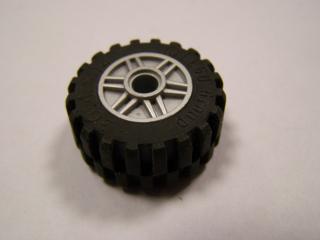 Lego Kolo 18mm × 14 mm paprsky černá terenní pneumatika 30,4 × 14 kovově stříbrn