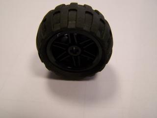 Lego Kolo 30,4mm × 20mm pro křížovou tyč zpevněný okraj černá pneumatika 56 × 26