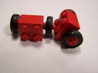 Lego Kolo brick upravené 2 × 2 pneumatika 14mm × 4mm červená
