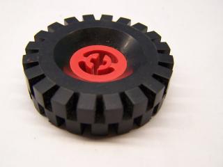 Lego Kolo otvor v nápravě pro křížovou tyč pneumatika 17 × 43 červená