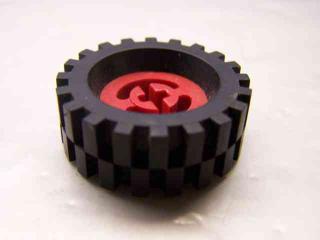 Lego Kolo otvor v nápravě pro křížovou tyč pneumatika 30 × 10,5 červená