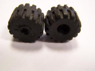 Lego Kolo plná guma s osou kola pro křížovou tyč černá