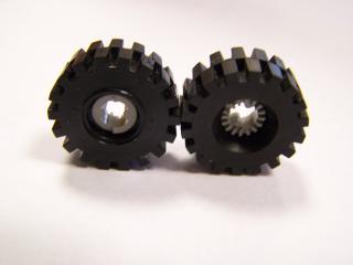 Lego Kolo Technic 1/2 ozubené typ 1 černá pneumatika světle šedá