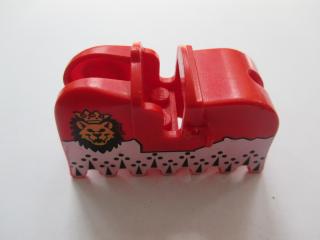 Lego Koňský postroj s čechranými hrany s lví hlavou (royal knights) červená