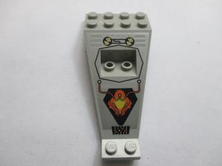 Lego Křídlo deska dvoupatrová 8 × 4 a 2 × 3 1/3 dolů s vzorem Ufo Logo sv. šedá