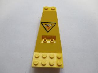 Lego Křídlo deska dvoupatrová 8 × 4 a 2 × 3 1/3 nahoru s vzorem Res-Q žlutá