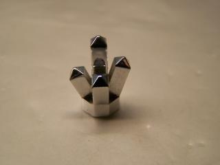 Lego Krystal 5 hrotů chromově stříbrná