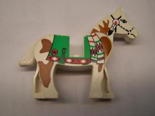 Lego Kůň indánský bílý s zelenou dekou