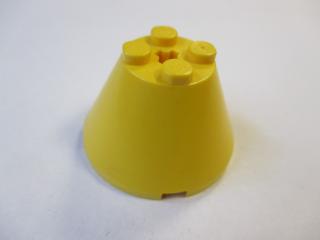 Lego Kužel s křížovou dírou 4 × 4 × 2 žlutá