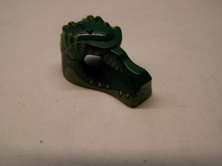 Lego Maska krokodýla s naušnicemi zuby a proužky tmavě zelená