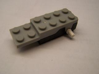 Lego Motor na setrvačník 6 × 2 × 1 1/3 s černou základnou (motor 1) světle šedá