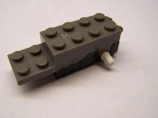 Lego Motor na setrvačník 6 × 2 × 1 2/3 s černou základnou (motor 2) tmavě šedá