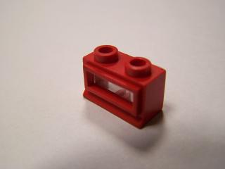 Lego Okno 1 × 2 × 1 se sklem červená