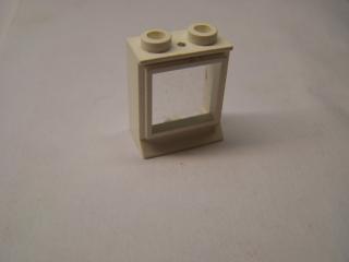 Lego okno 1 × 2 × 2 s rozšířeným spodním jazýčkem se sklem bílá