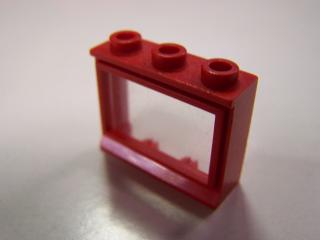 Lego Okno 1 × 3 × 2 se sklem červená