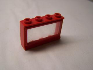 Lego Okno 1 × 4 × 2 se sklem červená