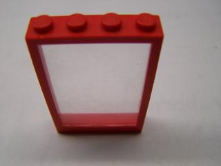 Lego Okno 1 × 4 × 5 s pevným sklem červená