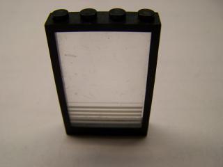 Lego Okno 1 × 4 × 5 s pevným sklem nálepkou 5 pruhů černá