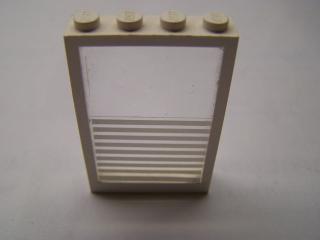 Lego Okno 1 × 4 × 5 s pevným sklem nálepkou 9 pruhů bílá