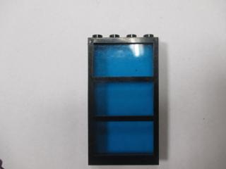 Lego Okno 1 × 4 × 6 rám s 3 okení tabule a pevné tmavě modré sklo černá