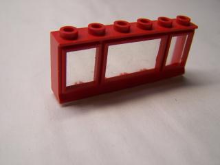Lego Okno 1 × 6 × 2 se sklem červená