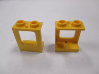 Lego okno rovné jeden otvor pro sklo nahoře a dole 1 × 2 × 2 žlutá