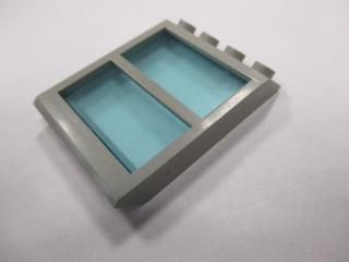Lego Okno střešní 4 × 4 × 3 s přepážkou a pevným sklem světle šedá