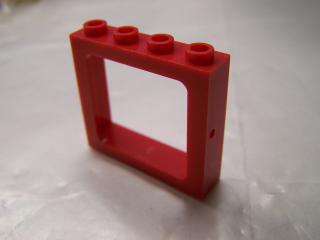 Lego Okno vlakové 1 × 4 × 3 se všema dutýma nopama červená