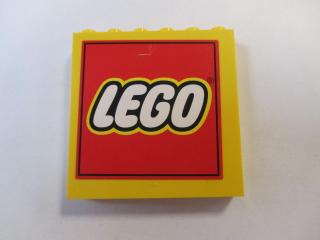 Lego panel 1 × 6 × 5 s nálepkou LEGO žlutá