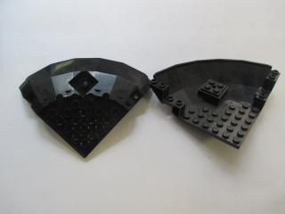 Lego panel 10 × 10 × 2 1/3 čtvrt talíře základ černá