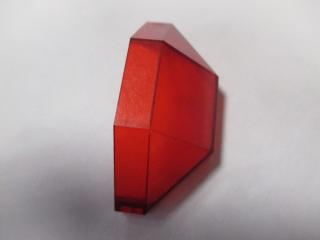 Lego panel 3 × 3 × 6 roh vypouklý průhledná červená