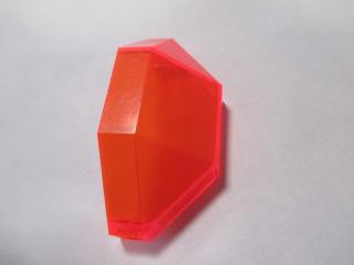 Lego panel 3 × 3 × 6 roh vypouklý průhledná neonově oranžová
