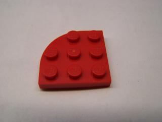 Lego Placaté 3 × 3 zakulacený roh červená