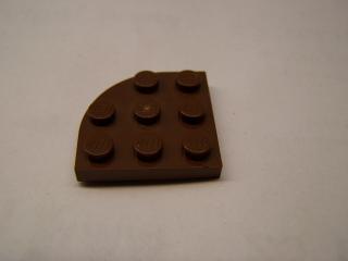 Lego Placaté 3 × 3 zakulacený roh hnědá