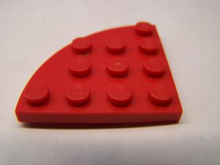 Lego Placaté 4 × 4 zakulacený roh červená