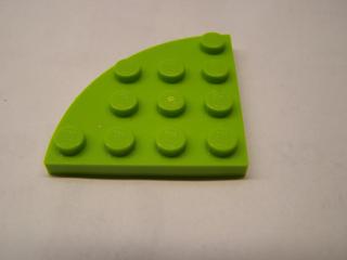 Lego Placaté 4 × 4 zakulacený roh limetková