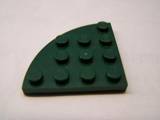 Lego Placaté 4 × 4 zakulacený roh tmavě zelená