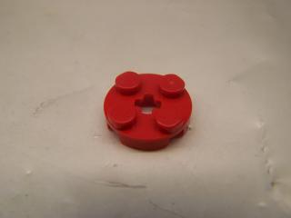 Lego Placaté kruhové 2 × 2 s křížovým otvorem červená
